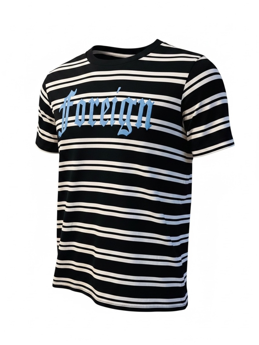 Foreign NWOT Black & White Striped Short Sleeve Tee